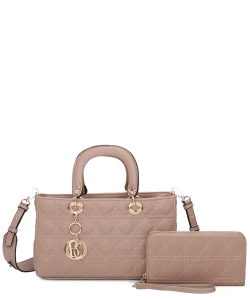Quilted Top Handle 2-in-1 Satchel DO377S2 STONE